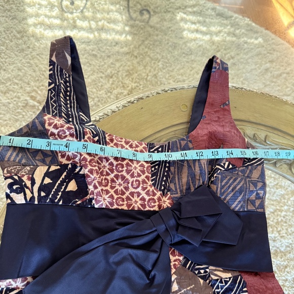 Kay Unger Women's Size 6 Patchwork Floral Sleeveless Sheath Dress Midi Cocktail - Picture 11 of 14